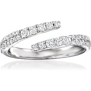 image:imageRossSimons 050 ct tw Diamond Bypass Ring in Sterling SilverDiamond
