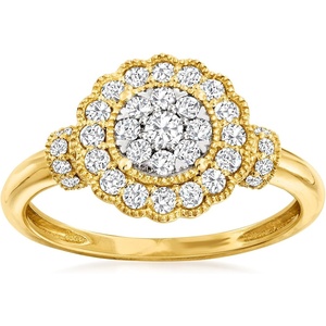 image:imageRossSimons 050 ct tw Diamond Cluster Ring in 14kt Yellow GoldDiamond