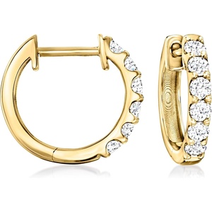 image:imageRossSimons 050 ct tw LabGrown Diamond Hoop Earrings in 18kt Gold Over Sterling