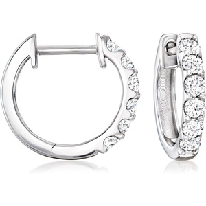 image:imageRossSimons 050 ct tw LabGrown Diamond Huggie Hoop Earrings in Sterling Silver