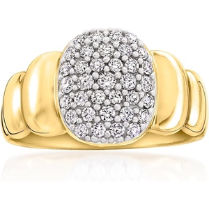 image:imageRossSimons 050 ct tw LabGrown Diamond Puffy Cluster Ring in 18kt Gold Over SterlingDiamond