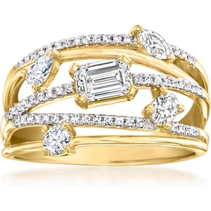 image:imageRossSimons 100 ct tw LabGrown Diamond Highway Ring in 18kt Gold Over SterlingDiamond