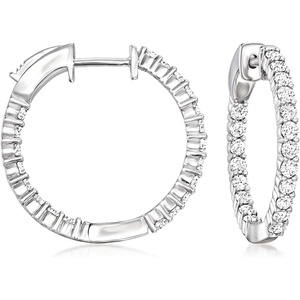 image:imageRossSimons 100 ct tw LabGrown Diamond InsideOutside Hoop Earrings in Sterling Silver