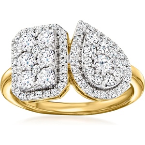 image:imageRossSimons 110 ct tw Diamond Toi Et Moi Ring in 18kt Gold Over SterlingDiamond