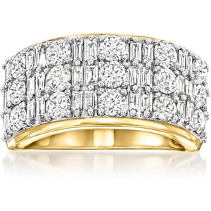 image:imageRossSimons 200 ct tw Round and Baguette Diamond Ring in 14kt Yellow GoldDiamond
