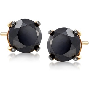 image:imageRossSimons 300 ct tw Black Diamond Stud Earrings in 14kt Yellow Gold