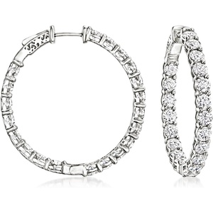 image:imageRossSimons 500 ct tw LabGrown Diamond InsideOutside Hoop Earrings in 14kt White Gold