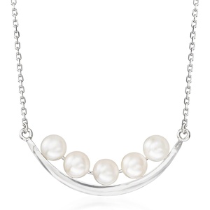 image:imageRossSimons 556mm Cultured Pearl Curved Bar Necklace in Sterling Silver200 Inches