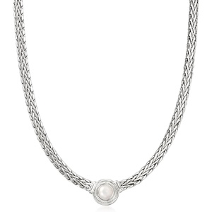 image:imageRossSimons 8mm Cultured Pearl Flat WheatChain Necklace in Sterling Silver160 Inches