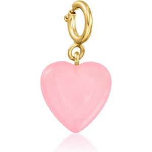 image:imageRossSimons Pink Jade Heart Charm in 18kt Gold Over Sterling
