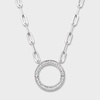 image:imagePure Collection by RossSimons 010 ct tw Diamond CharmCompatible Circle Necklace in Sterling SilverDiamond