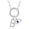 image:imagePure Collection by RossSimons 010 ct tw Diamond CharmCompatible Circle Necklace in Sterling SilverDiamond