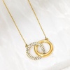 image:imagePure Collection by RossSimons 025 ct tw Pave Diamond Interlocking Circle Necklace in 14kt Yellow GoldDiamond