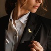 image:imageRossSimons 010 ct tw Diamond French Bulldog PinPendant Necklace in 18kt Gold Over Sterling 18 inches