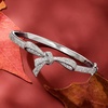 image:imageRossSimons 015 ct tw Diamond Bow Bangle Bracelet in Sterling SilverDiamond