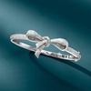 image:imageRossSimons 015 ct tw Diamond Bow Bangle Bracelet in Sterling SilverDiamond