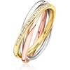 image:imageRossSimons 020 ct tw Diamond MultiRow Ring in TriColored Sterling SilverDiamond