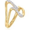 image:imageRossSimons 025 ct tw Diamond DoubleWave Ring in 18kt Gold Over SterlingDiamond