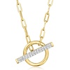 image:imageRossSimons 025 ct tw Diamond Paper Clip Link Toggle Necklace in 18kt Gold Over SterlingDiamond