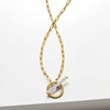 image:imageRossSimons 025 ct tw Diamond Paper Clip Link Toggle Necklace in 18kt Gold Over SterlingDiamond
