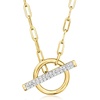 image:imageRossSimons 025 ct tw Diamond Paper Clip Link Toggle Necklace in 18kt Gold Over SterlingDiamond