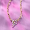image:imageRossSimons 025 ct tw Diamond Toggle Clasp Paper Clip Link Necklace in 14kt Yellow GoldDiamond