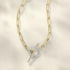 image:imageRossSimons 025 ct tw Diamond Toggle Clasp Paper Clip Link Necklace in 14kt Yellow GoldDiamond