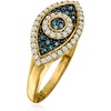 image:imageRossSimons 030 ct tw Blue and White Diamond Evil Eye Ring in 14kt Yellow GoldDiamond