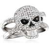 image:imageRossSimons 050 ct tw Black and White Diamond Skull Ring in Sterling Silverdiamondcolored