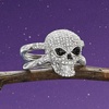 image:imageRossSimons 050 ct tw Black and White Diamond Skull Ring in Sterling Silverdiamondcolored