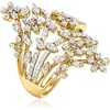 image:imageRossSimons 050 ct tw Diamond Flower Bypass Ring in 18kt Gold Over SterlingDiamond