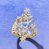image:imageRossSimons 050 ct tw Diamond Flower Bypass Ring in 18kt Gold Over SterlingDiamond