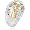 image:imageRossSimons 050 ct tw Diamond Highway Ring in Sterling Silver With 14kt Yellow GoldDiamond