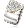 image:imageRossSimons 050 ct tw Pave Diamond Heart Ring in Sterling Silver With 14kt Yellow GoldDiamond