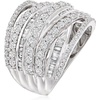 image:imageRossSimons 200 ct tw Round and Baguette Diamond Highway Ring in Sterling SilverDiamond