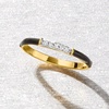 image:imageRossSimons Black Enamel Ring With Diamonds in 18kt Gold Over SterlingDiamond