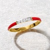 image:imageRossSimons Red Enamel Ring With Diamonds in 18kt Gold Over SterlingDiamond