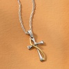 image:imageRossSimons Sterling Silver and 14kt Yellow Gold Cross Pendant Necklace With Single DiamondDiamond