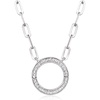 image:imagePure Collection by RossSimons 010 ct tw Diamond CharmCompatible Circle Necklace in Sterling SilverDiamond