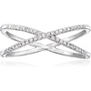 image:imagePure Collection by RossSimons 010 ct tw Diamond Crisscross Ring in Sterling SilverDiamond