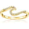 image:imagePure Collection by RossSimons 012 ct tw LabGrown Diamond Wave Ring in 18kt Gold Over SterlingDiamond