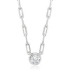 image:imagePure Collection by RossSimons 020 Carat BezelSet Diamond Paper Clip Link Necklace in Sterling SilverDiamond