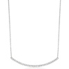 image:imagePure Collection by RossSimons 020 ct tw Diamond Curved Bar Necklace in Sterling Silver 16 inches