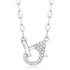 image:imagePure Collection by RossSimons Sterling Silver Paper Clip Link Necklace With 16 ct tw Diamond Lobster ClaspDiamond