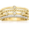 image:imageRossSimons 010 ct tw BezelSet Diamond MultiRow Ring in 14kt Yellow GoldDiamond