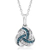 image:imageRossSimons 010 ct tw Blue and White Diamond Love Knot Pendant Necklace in Sterling Silverdiamondcolored