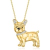 image:imageRossSimons 010 ct tw Diamond French Bulldog PinPendant Necklace in 18kt Gold Over Sterling 18 inches