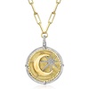 image:imageRossSimons 010 ct tw Diamond Moon and Star Pendant Necklace in 2Tone Sterling SilverDiamond