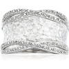 image:imageRossSimons 013 ct tw Diamond Hammered Ring in Sterling SilverDiamond
