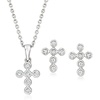 image:imageRossSimons 020 ct tw BezelSet Diamond Jewelry Set Cross Earrings and Pendant Necklace in Sterling SilverWhite